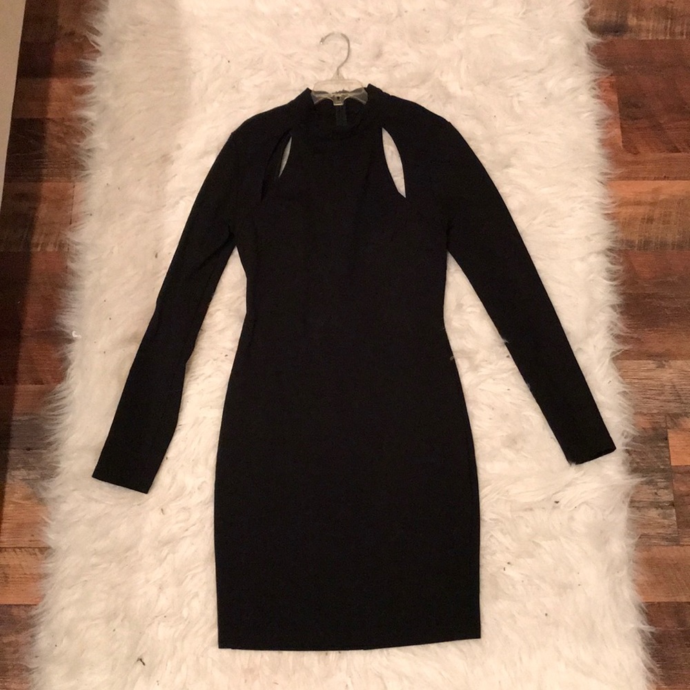 Black long sleeve mini dress